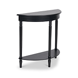 Heritage Black Pine Wood Half Moon Console Table Back1 from Roseland Furniture