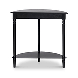 Heritage Black Pine Wood Half Moon Console Table Back1 from Roseland Furniture