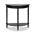 Heritage Black Pine Wood Half Moon Console Table Back1 from Roseland Furniture