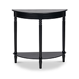 Heritage Black Pine Wood Half Moon Console Table Back1 from Roseland Furniture