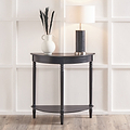 Heritage Black Pine Wood Half Moon Console Table Back1 from Roseland Furniture