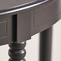 Heritage Black Pine Wood Half Moon Console Table Back1 from Roseland Furniture