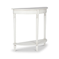 Heritage White Pine Wood Half Moon Console Table from Roseland Furniture