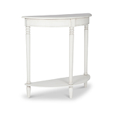 Heritage White Pine Wood Half Moon Console Table from Roseland Furniture