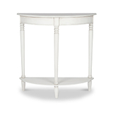 Heritage White Pine Wood Half Moon Console Table from Roseland Furniture