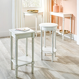 Heritage White Pine Wood Half Moon Console Table from Roseland Furniture