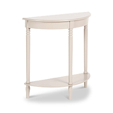 Heritage Putty Pine Wood Half Moon Console Table Back1 from Roseland Furniture