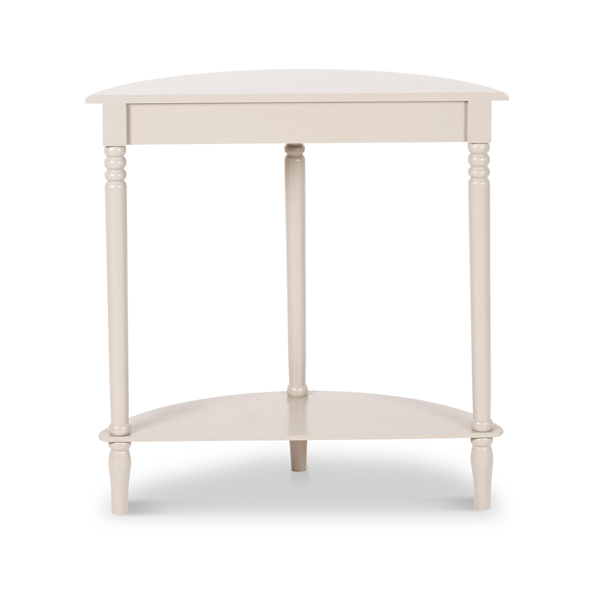 Heritage Putty Pine Wood Half Moon Console Table Back1 from Roseland Furniture