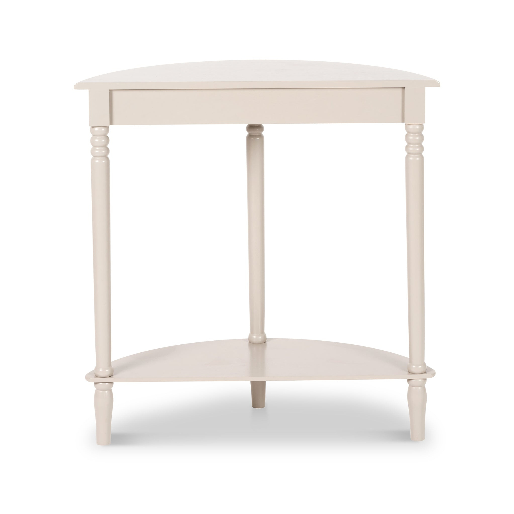 Heritage Putty Pine Wood Half Moon Console Table Back1 from Roseland Furniture