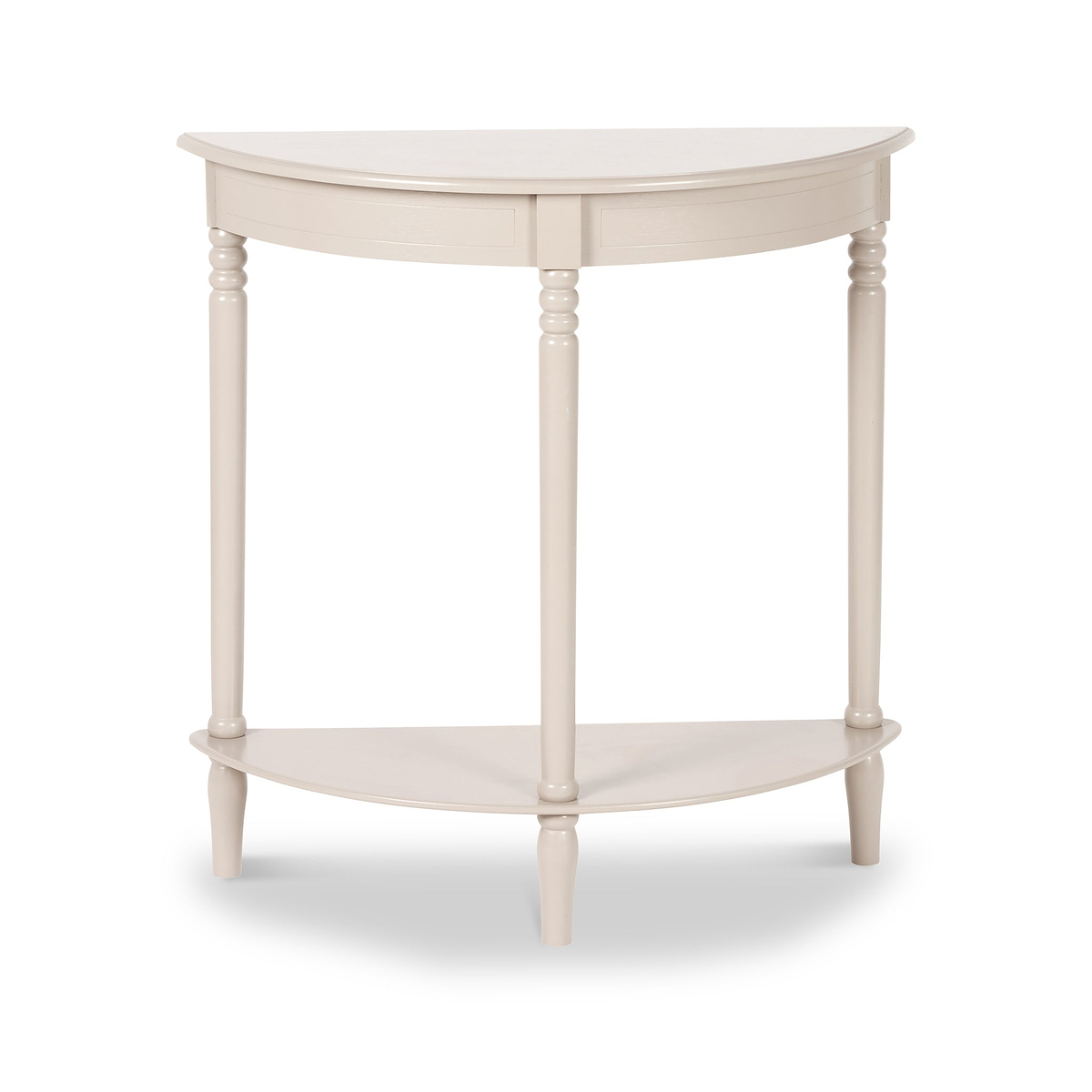 Heritage Putty Pine Wood Half Moon Console Table Back1 from Roseland Furniture