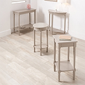 Heritage Putty Pine Wood Half Moon Console Table Back1 from Roseland Furniture
