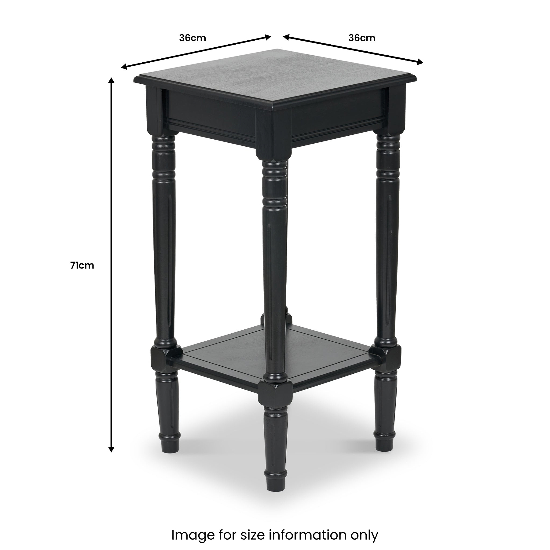 Heritage Black Pine Wood Accent Table from Roseland Furniture