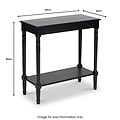 Heritage Black Pine Wood Console Table from Roseland Furniture