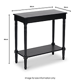 Heritage Black Pine Wood Console Table from Roseland Furniture