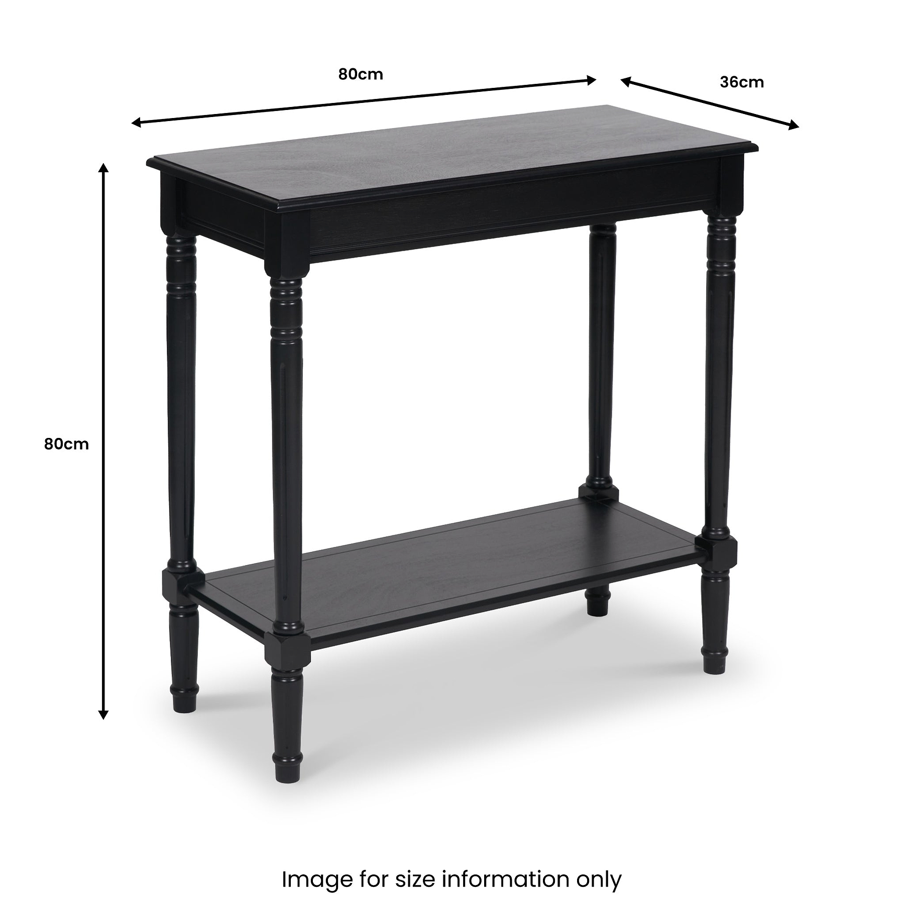 Heritage Black Pine Wood Console Table from Roseland Furniture