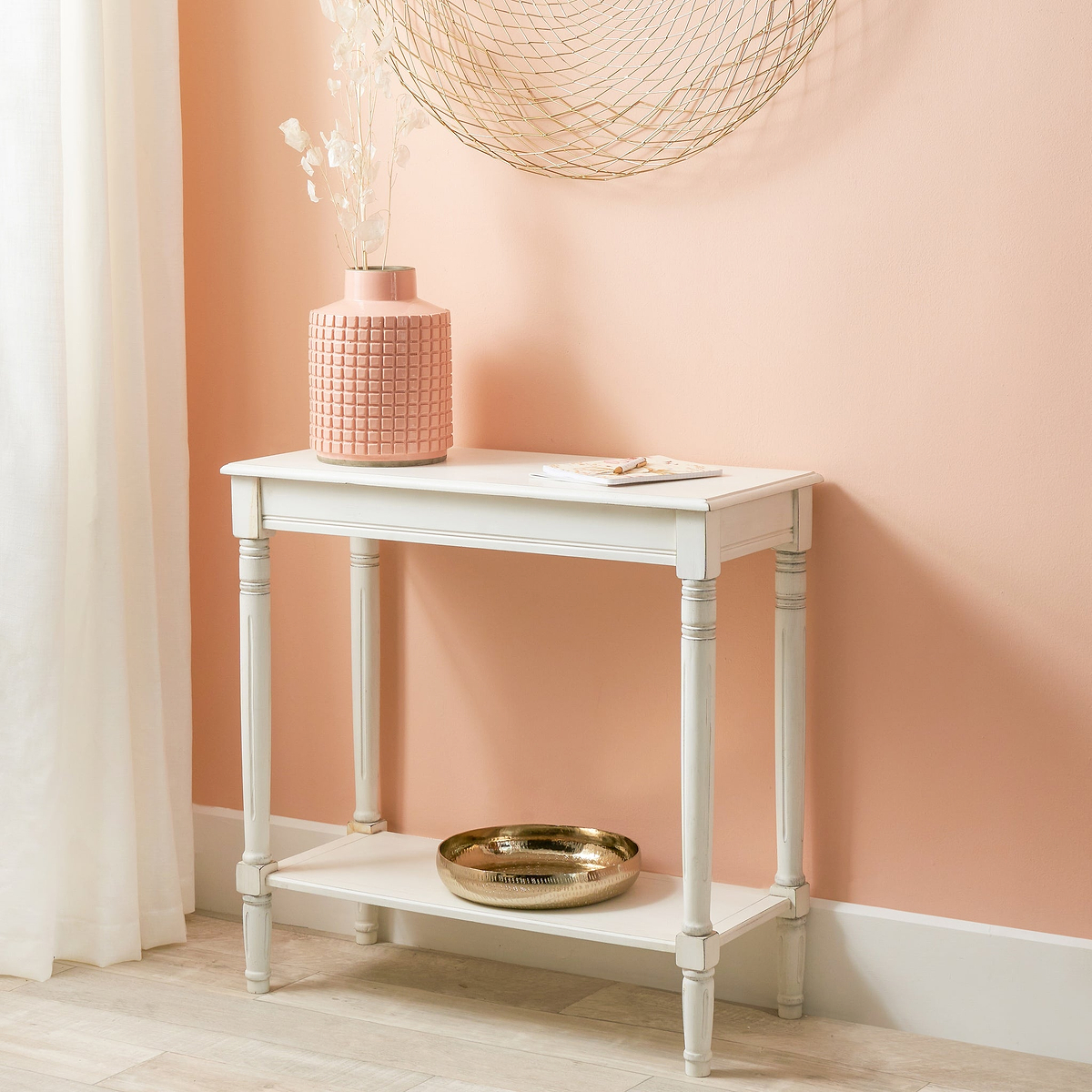 Heritage Elizabeth White Pine Wood Console Table from Roseland Furniture