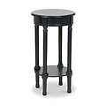 Heritage Black Pine Wood Round Accent Table from Roseland Furniture