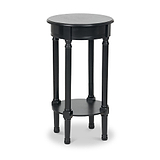Heritage Black Pine Wood Round Accent Table from Roseland Furniture