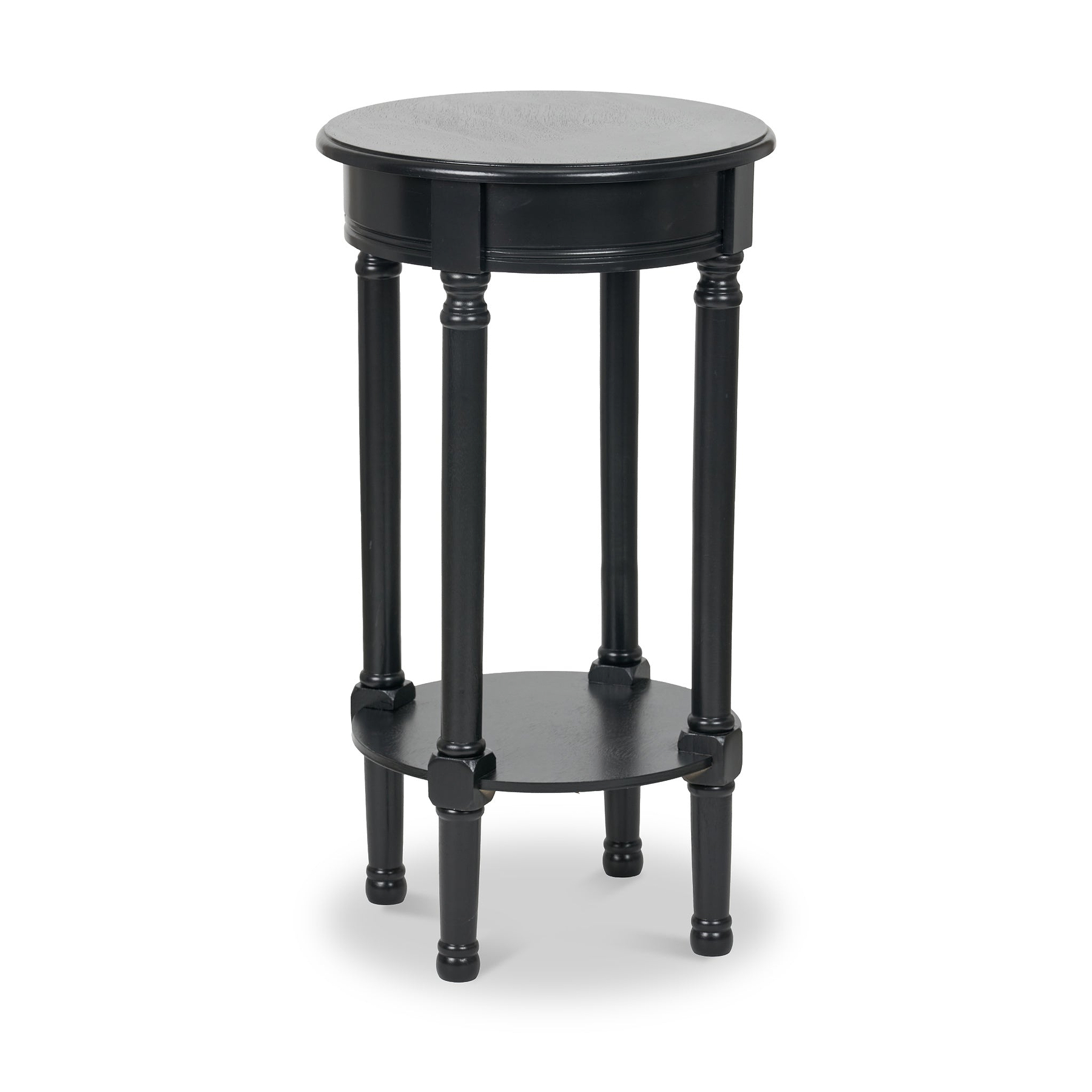 Heritage Black Pine Wood Round Accent Table from Roseland Furniture
