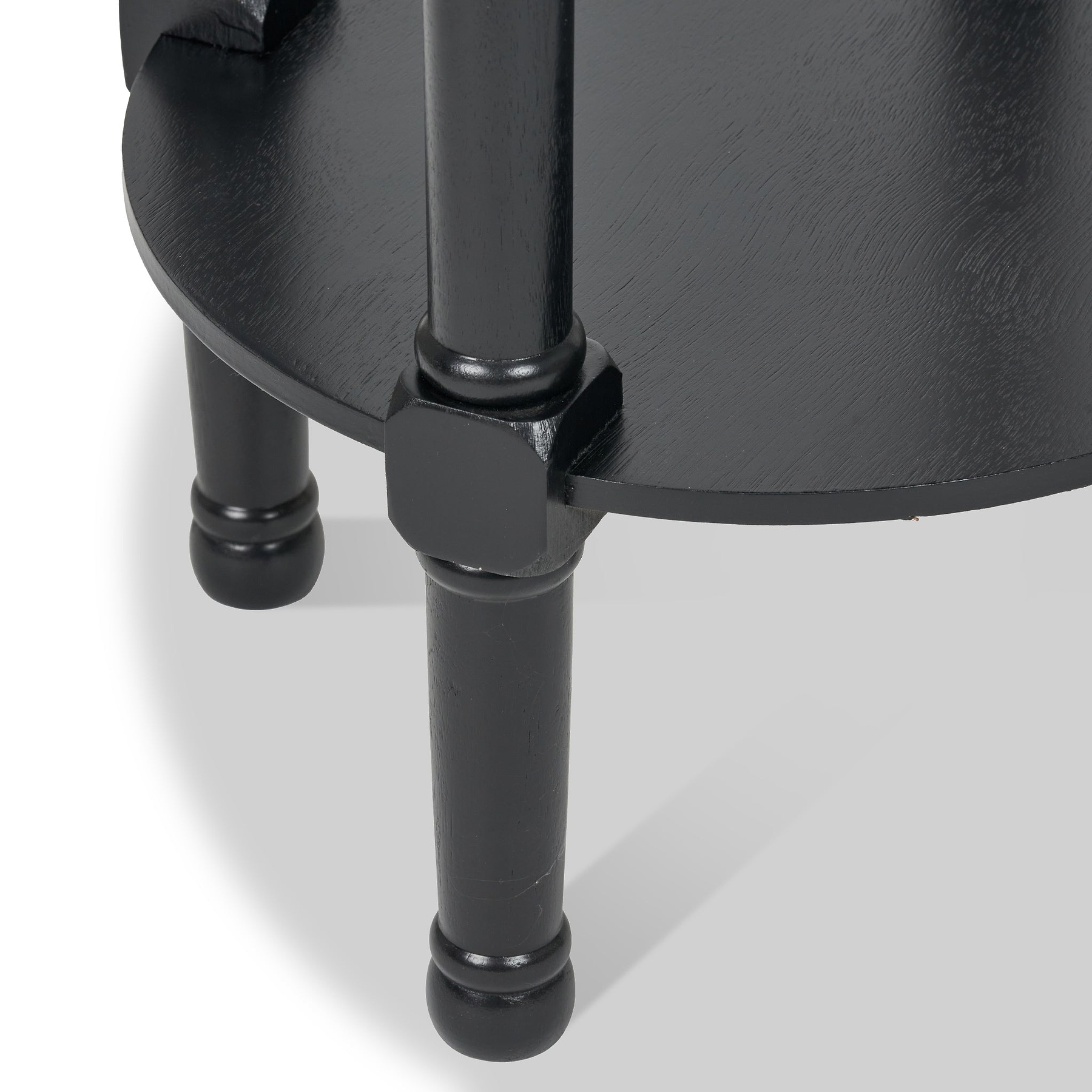 Heritage Black Pine Wood Round Accent Table from Roseland Furniture