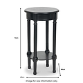 Heritage Black Pine Wood Round Accent Table from Roseland Furniture