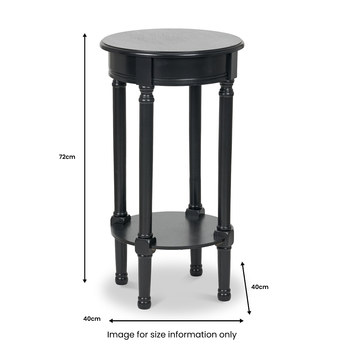 Heritage Black Pine Wood Round Accent Table from Roseland Furniture
