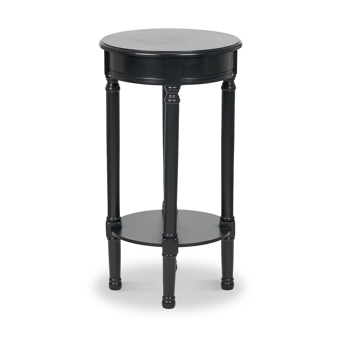 Heritage Black Pine Wood Round Accent Table from Roseland Furniture
