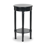 Heritage Black Pine Wood Round Accent Table from Roseland Furniture