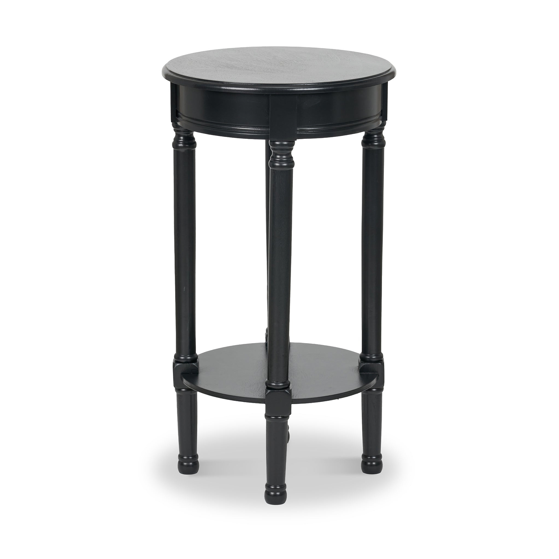 Heritage Black Pine Wood Round Accent Table from Roseland Furniture