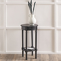 Heritage Black Pine Wood Round Accent Table from Roseland Furniture