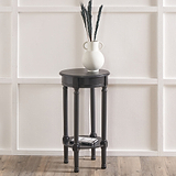 Heritage Black Pine Wood Round Accent Table from Roseland Furniture