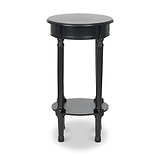 Heritage Black Pine Wood Round Accent Table from Roseland Furniture