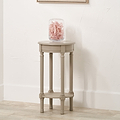 Heritage Putty Pine Wood Round Accent Table from Roseland Furniture