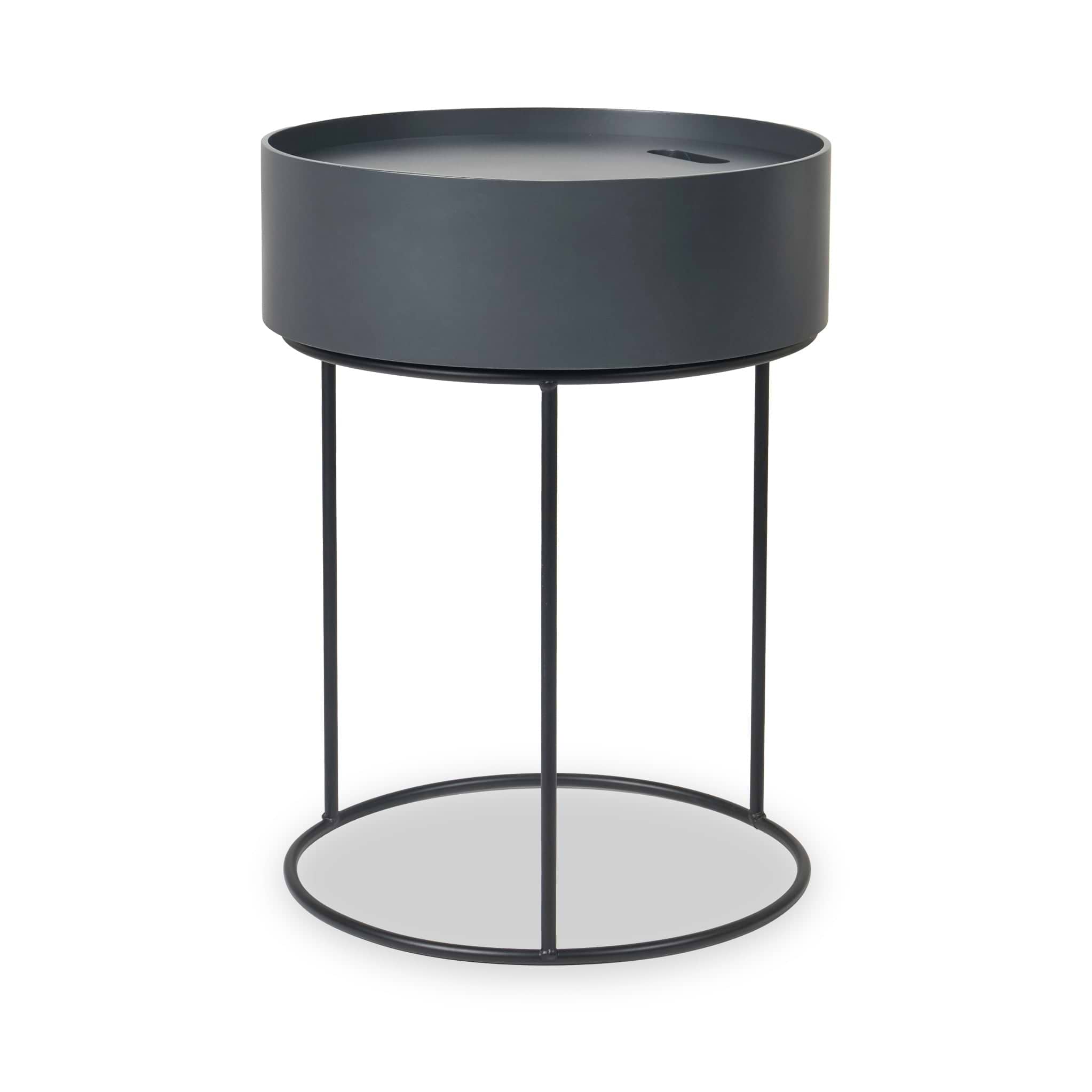 Hugo Dark Grey Wood Storage Table from Roseland Furniture
