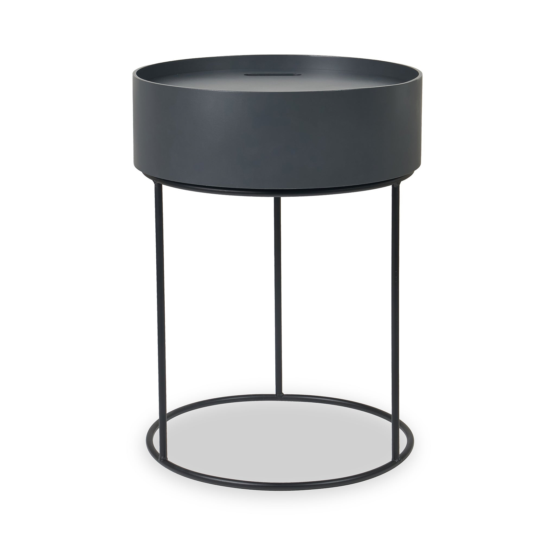 Hugo Dark Grey Wood Storage Table from Roseland Furniture
