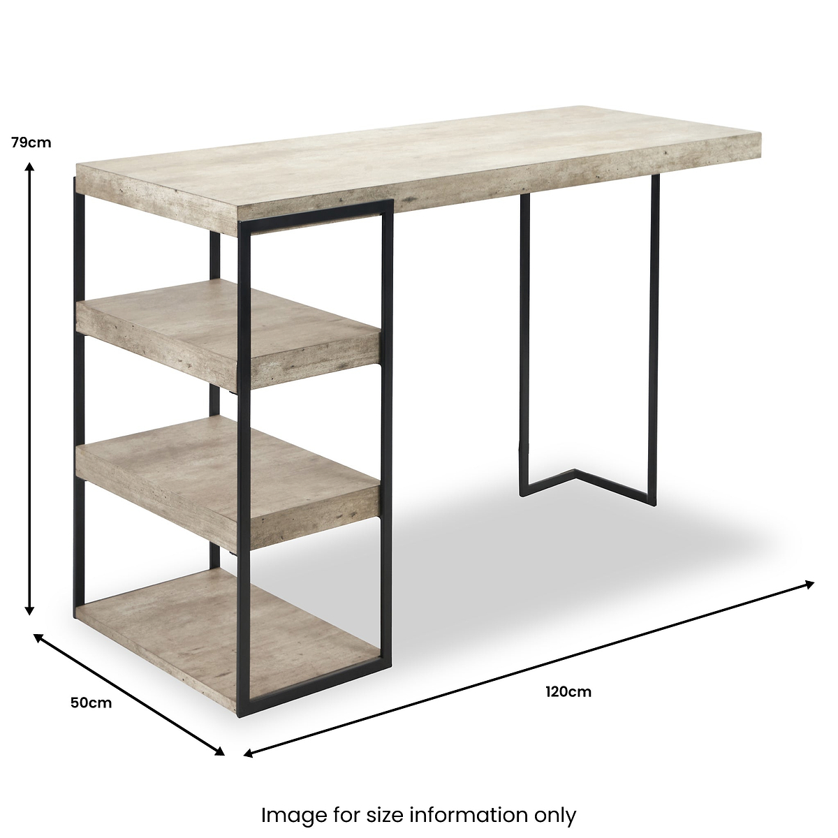 Jersey Concrete Effect Desk from Roseland Furniture