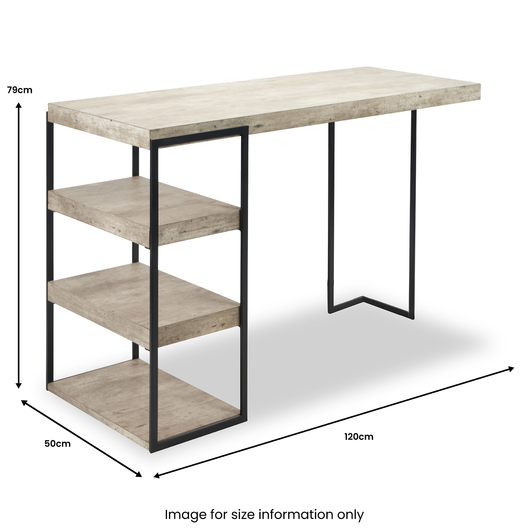 Jersey Concrete Effect Desk from Roseland Furniture