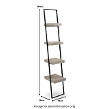 Jersey Concrete Effect 4 Shelf Ladder Unit from Roseland Furniture