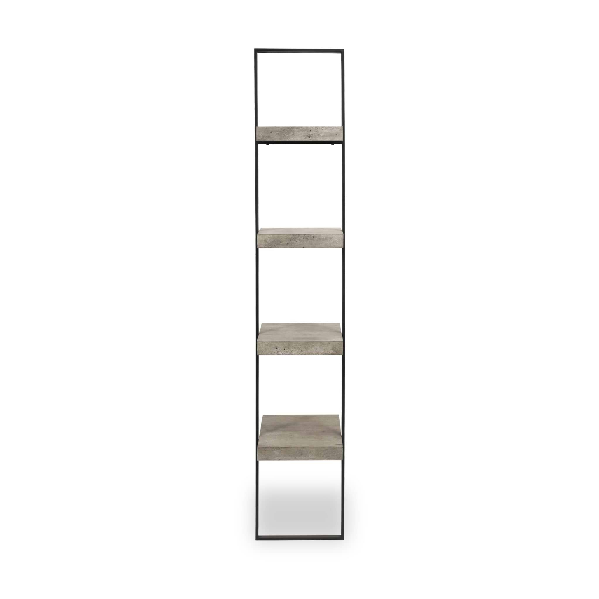 Jersey Concrete Effect 4 Shelf Ladder Unit from Roseland Furniture