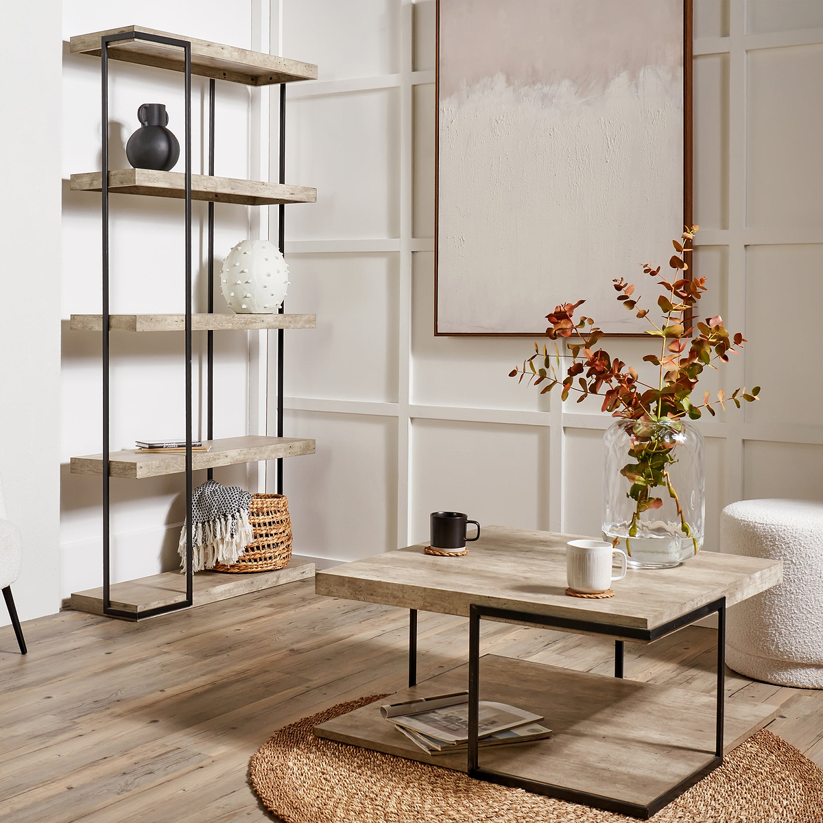 Jersey Concrete Effect 4 Shelf Unit from Roseland Furniture