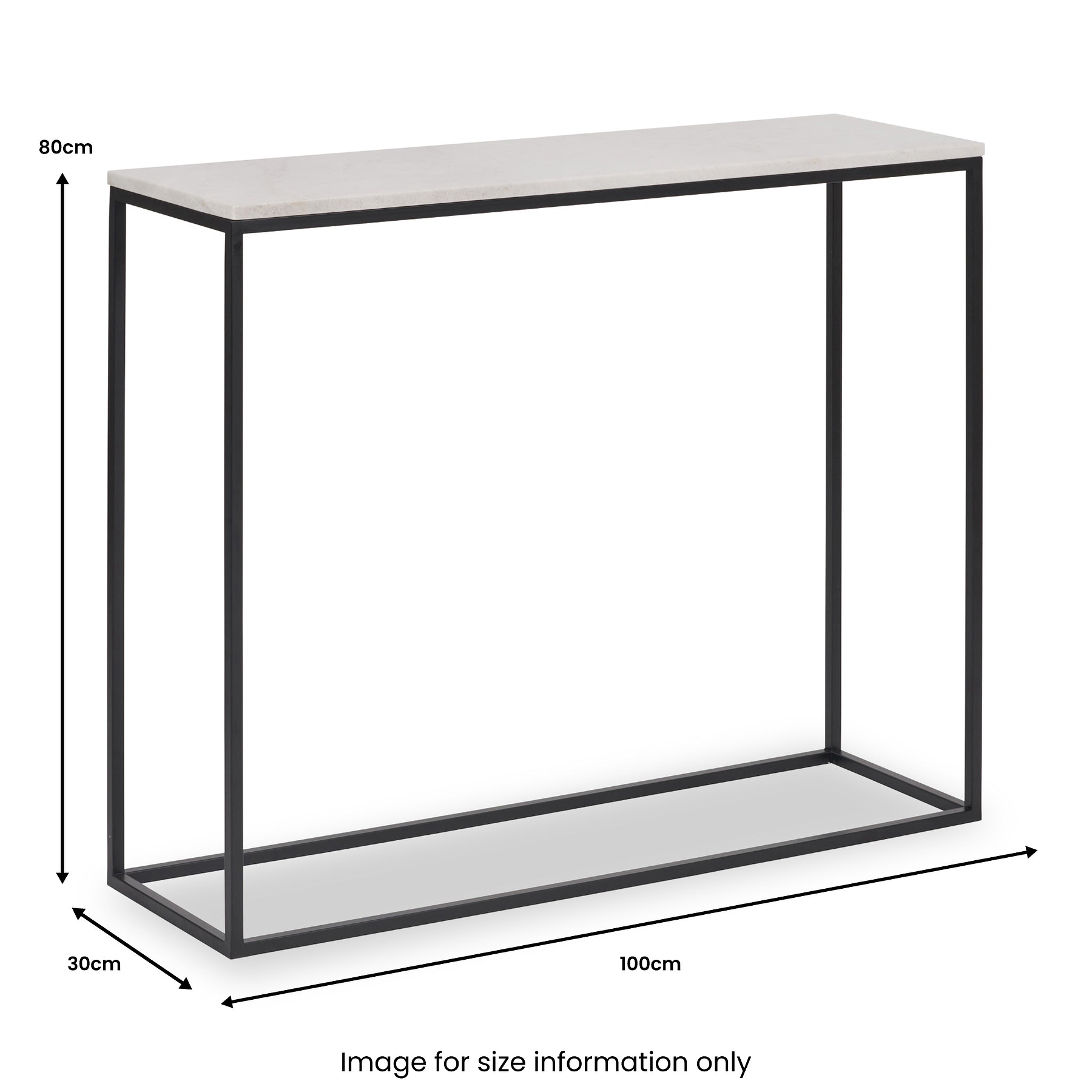 Kalani White Marble Rectangular Console Table from Roseland Furniture