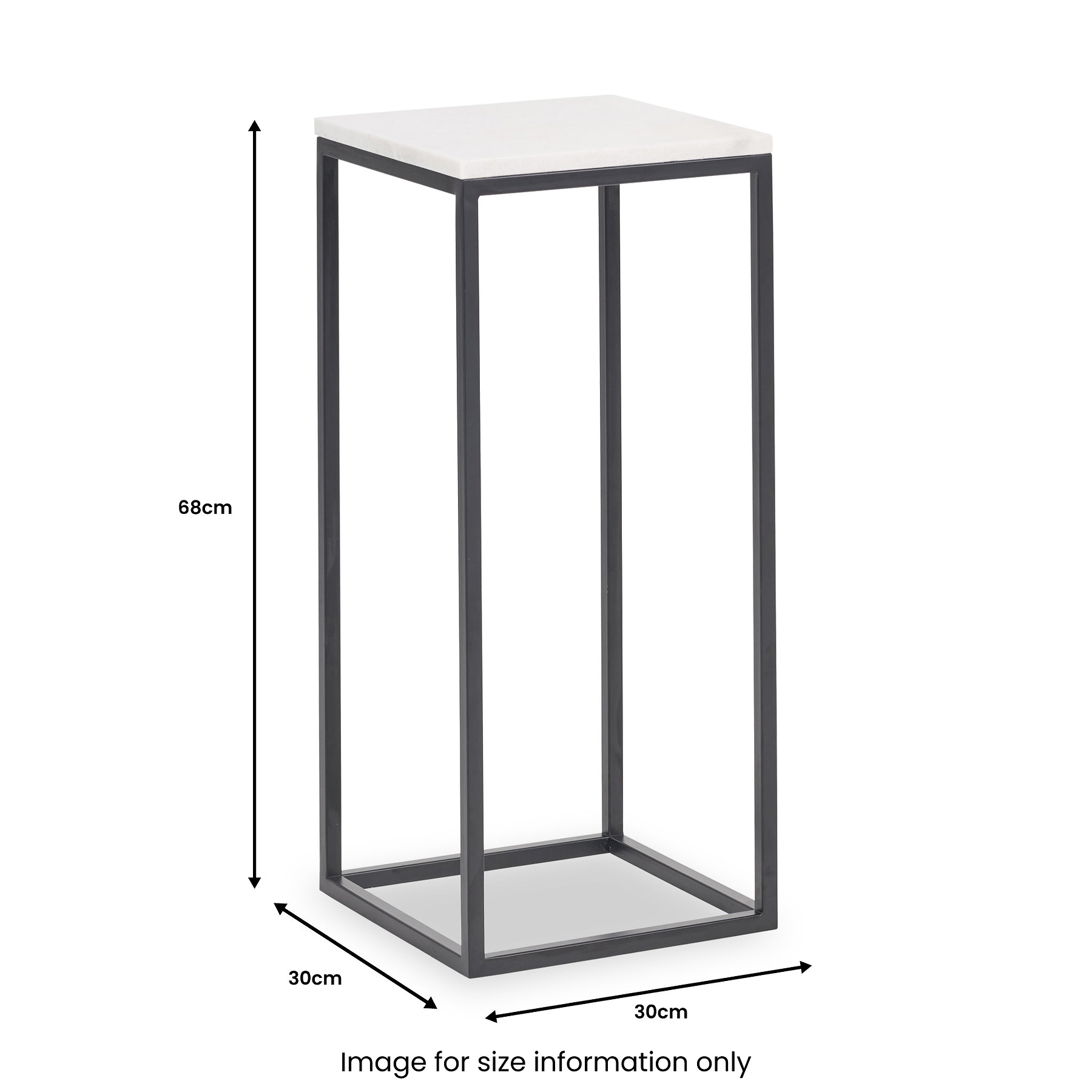 Kalani White Marble Square Side Table from Roseland Furniture