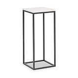 Kalani White Marble Square Side Table from Roseland Furniture