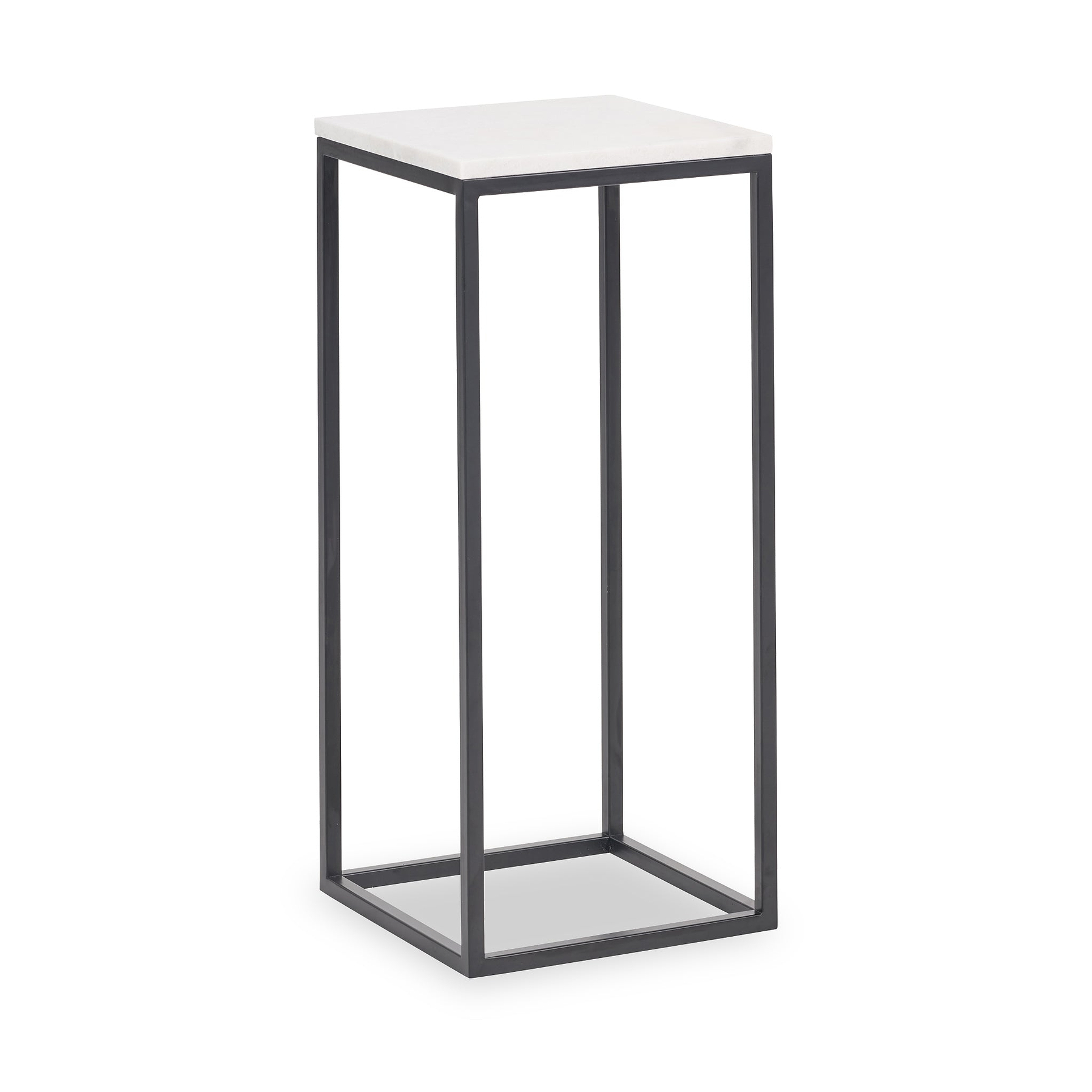 Kalani White Marble Square Side Table from Roseland Furniture