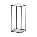 Kalani White Marble Square Side Table from Roseland Furniture