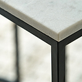 Kalani White Marble Square Side Table from Roseland Furniture