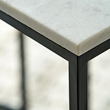 Kalani White Marble Square Side Table from Roseland Furniture