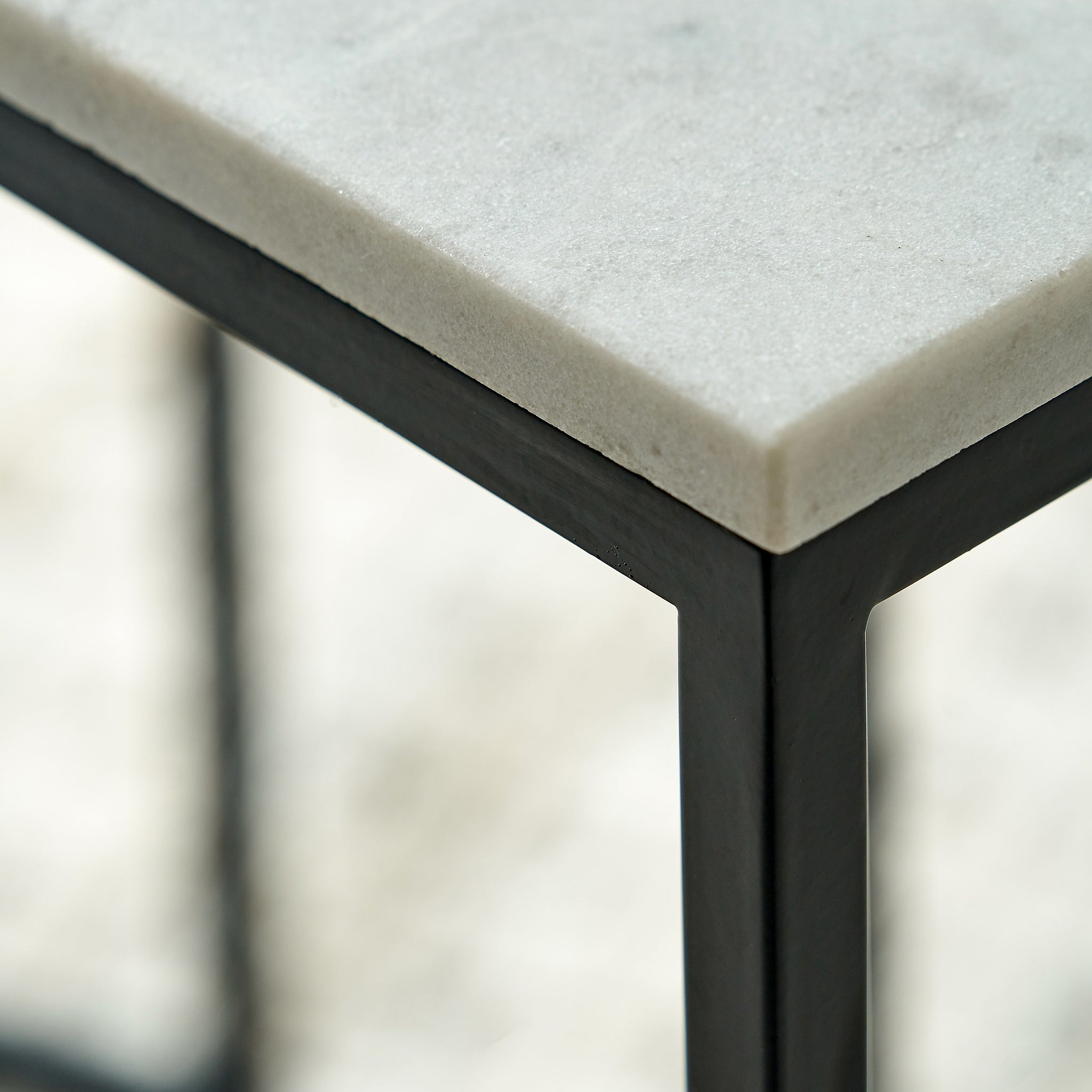 Kalani White Marble Square Side Table from Roseland Furniture