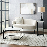 Kalani White Marble Square Side Table from Roseland Furniture