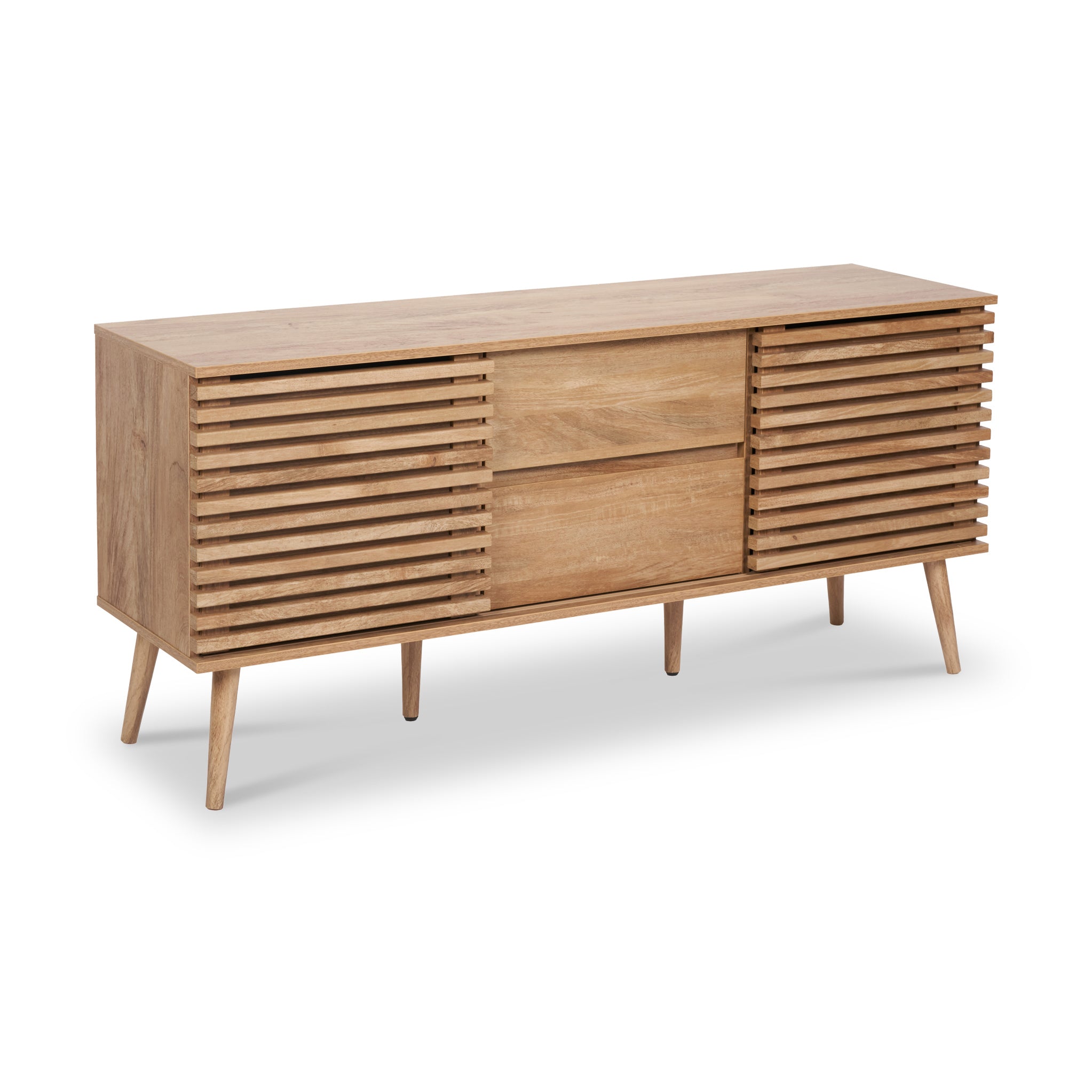 Larvik Scandi Style Slatted Eucalyptus Sideboard Cabient | Roseland